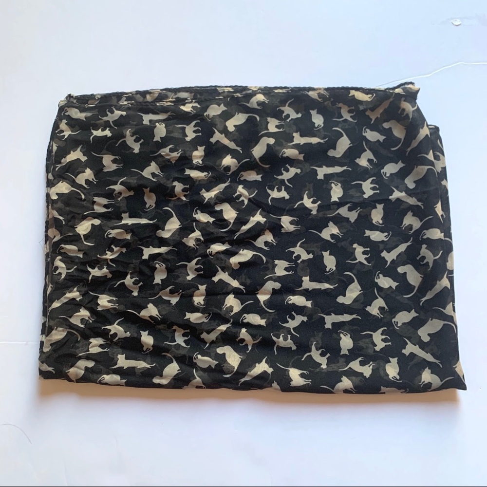 Sheer Black/Tan Cat Scarf